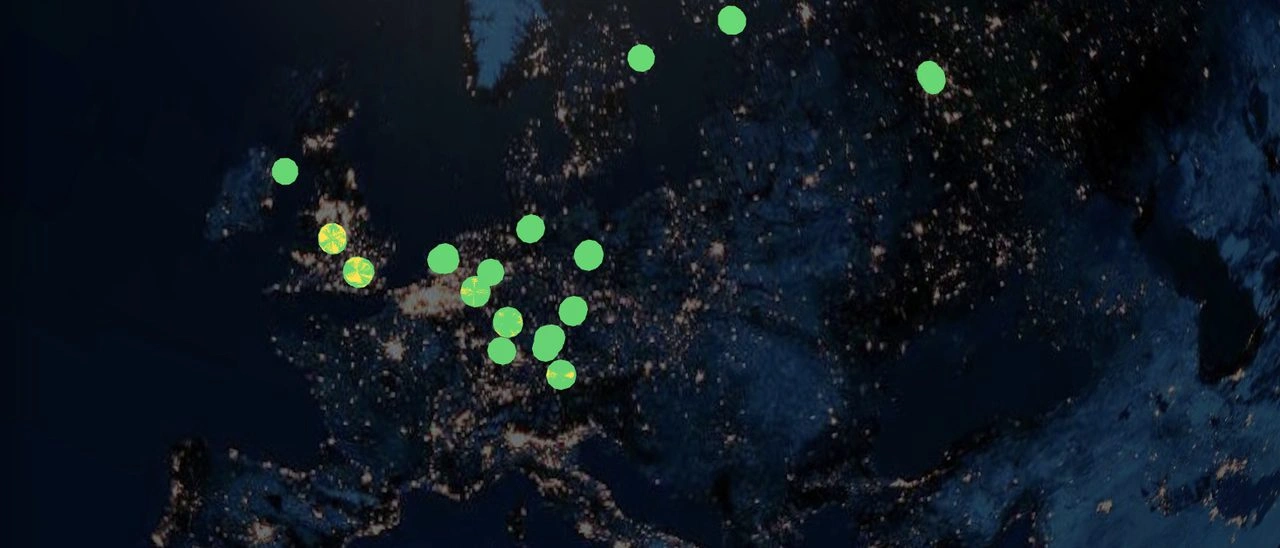 Live Reality nodes across Europe